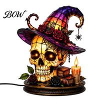 Holiday Party Display Gothic Witch Hat Night Light, Warm Glow Acrylic Halloween Decorative Lamp, Vintage Mystical Mantel Decor Spooky Home B