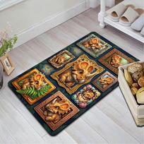 Triceratops Compilation Pattern Rug Floor Mat for Living Room or Bedroom Soft and Comfortable Carpet a Gift for Birthday and Holiday. 40x60cm( 15x23in )