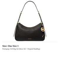 MICHAEL KORS Nolita Leather Shoulder Bag Medium Womens Black 30F5GY5M6L-BLACK One Size 1