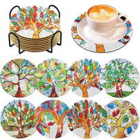 8 Pcs Diamond Art Coasters Diamond Painting Coasters with Holder Diamond Art Coasters Crafts for Gifts for Adults  Beginner
