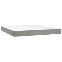 Pocket Spring Mattress Medium Firm Light Gray 152x203x20 cm Velvet