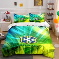Brazil CBF Logo Green Bedding Set Bedding set (1 duvet cover, 2 pillowcases, duvet not included) 135x200cm