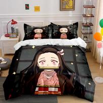 Anime Girl Design Bedding Set Bedding set (1 duvet cover, 2 pillowcases, duvet not included) 135x200cm