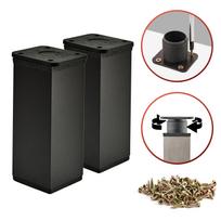 x Basic furniture legs | Cross-section 40x40 mm | H - 60 mm | Color: Matte black + Screws included