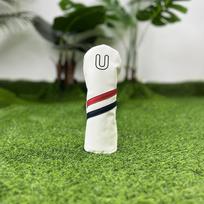 Digital Label Golf Club Protector PU Leather Wood Headcover Golf Head Cover  Fairway Driver White Hybrid