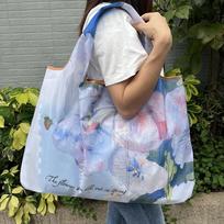 Eco-friendly Large Capacity Folding Shoulder Bag with Oil Painting Design Large Horizontal
