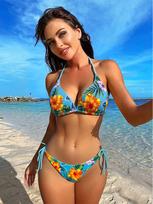 Hot Girl Print Bikini Swimsuit - Women's Holiday Beachwear S