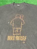 Vintage 1991 Calhoun T's 'Brace Yourself' Single Stitch T-Shirt XXL Unisex T-Shirt L