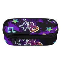 School Pencil Case 300D Polyester Practical Zip Around Closure with Main Pocket Mesh Layer and Removable Pen Divider for Students One Size