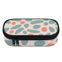School Pencil Case Spacious Storage 300D Polyester Zip Around Closure with Main Compartment Mesh Pocket and Pen Slots for Students One Size