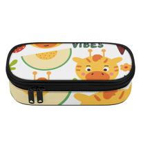 Pencil Pouch Durable 300D Polyester Practical Zip Around Closure with Mesh Pocket Removable Divider and Pen Slots for Students One Size
