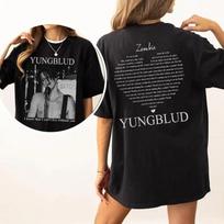 Yungblud & Zombie marškinėliai, Roko grupės grafiniai marškinėliai, Unisex koncertiniai marškinėliai M gray