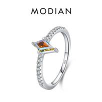 MODIAN 925 Sterling Silver Irregular Fashion Design Finger Rings For Women Dazzling Clear CZ Engagement Jewelry Anel 5
