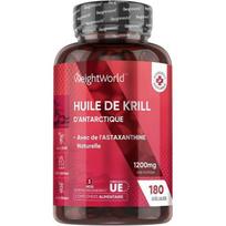 Huile de Krill Pure d'Antarctique 1200mg Oméga 3-180 Gélules Huile de Krill 3 Mois