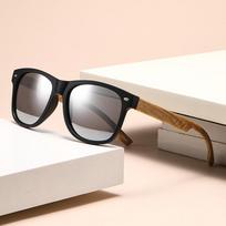 Retro Wood Grain Spring Leg Sunglasses for Men Square Mirror Lens UV Protctive Sun Glasses Outdoor Driving Goggle Shades Eyewear
