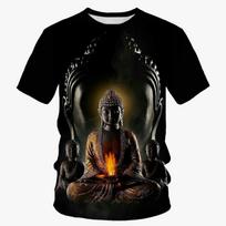 3D Printed Gautama Buddha Face T Shirt Men's Religion Pattern Tees Summer Harajuku Round Neck Tops Loose T-Shirts Short Sleeves S
