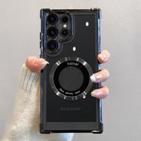 Prabangus dengimas Magnetinis Belaidis Įkrovimo Dėklas Samsung S25 S24 Ultra S23 FE S22 Plus Skaidrus Smūgiams Atsparus Apsauginis Kameros Dangtelis For S25
