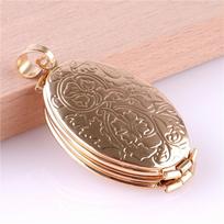 Fashion Album Box Necklaces Magic 4 Photo Pendant Memory Floating Locket Necklace Oval Flower Flash Box No photos beige