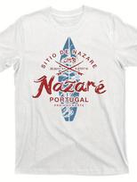 Lisbon Portugal Retro Surf Graphic Beach Surfing T-Shirt Men's Cotton Tee Women Summer Oversize Novelty Streetwear Casual Trendy S