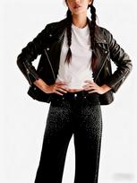 Women's Mid Rise Straight Leg Jeans Loose Fit Glam Style Denim Trousers 2025 Autumn Rhinestone Embellished Stretchy Black Long Denim Pants S