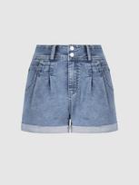 Women's High Waist Denim Shorts Straight Leg Shorts Slight Stretch Roll Up Hem Light Blue Summer Urban Style Casual Daily Hot Jean Shorts S