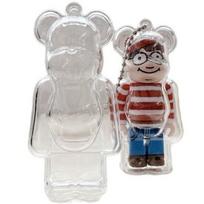 Bearbrick Case Key Holder Compatible 100 Clear Product P L paper + Label Acrylic Protective Display Hobby