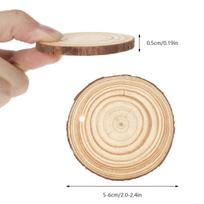 30Pcs Natural Wood Slices Round Unfinished Wooden Log Kit Predrilled Wood Chip for DIY Crafts Arts Painting Wedding Decorations