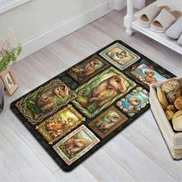 Dinosaur Collection Pattern Rug Floor Mat for Living Room or Bedroom Soft and Comfortable Carpet a Gift for Birthday and Holiday. 40x60cm( 15x23in )