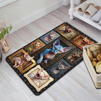 Egyptian Cat Portraits Pattern Rug Floor Mat for Living Room or Bedroom Soft and Comfortable Carpet a Gift for Birthday and Holiday. 40x60cm( 15x23in )