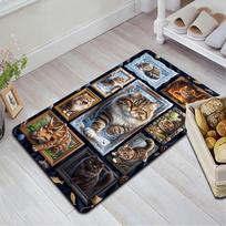 Cat Adventures Pattern Rug Floor Mat for Living Room or Bedroom Soft and Comfortable Carpet a Gift for Birthday and Holiday. 40x60cm( 15x23in )