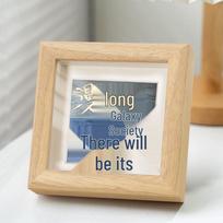 4-inch Square Wood Photo Frame