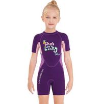 Kids 2.5mm Neoprene Wetsuit Diving Snorkeling Swimming Surfing Warm Full Body Suit Girls Short Sleeve Small