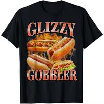 Glizzy Gobbler Hot Dog BBQ Grilling Flames T-shirt L