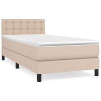 Box Spring Bed with Mattress Cappuccino Brown 90x200cm Faux Leather
