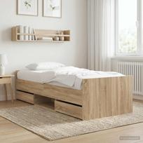 Bed Frame with Drawers Sonoma Oak Engineered Wood