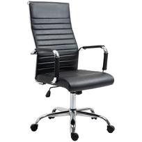 Office Chair Ergonomic Desk Chair with Armrest, Height Adjustable Swivel Chair with Rocking Function, Faux Leather, Padded Computer Chair, Black 54 x 62 x 114 cm