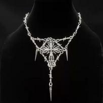 Hip Hop Style Alloy Cross Necklace With Irregular Design For Ladies Fashion Accessory