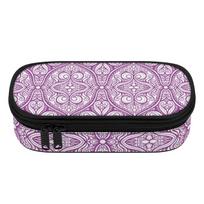 Pencil Case Spacious Storage 300D Polyester Zip Around Closure with Main Compartment Mesh Pocket and Pen Slots for Everyday Study One Size