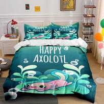 Happy Axolotl Bedding Set Bedding set (1 duvet cover, 2 pillowcases, duvet not included) 135x200cm