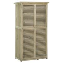 87 x 47 x 160cm Medinis sodo sandėliukas, sandėliukai ir lauko saugykla su asfalto stogu ir 2 didelėmis medinėmis durimis su užraktu, smėlio rudos spalvos 87 x 46.5 x 160 cm pilka