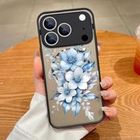 Thin Ring Magnetic For Magsafe Case For iPhone 17 Pro Max Case iPhone 16 15 14 13 Pro Max 17E Flowers Leaves Print Hybrid TPU+PC Matte Cover iPhone 17