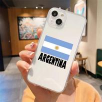 Argentinos vėliavos Futbolas 10 Atsparus smūgiams Skaidrus telefono dėklas iPhone 14 13 12 11 Pro Max 7 8 Plus X XR XS Max SE 2022 Silikoninis dangtelis iPhone 14Pro Max