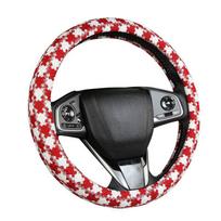 Automobilio vairo užvalkalas Keturiems sezonams Universalus Neslystantis Atsparus dėvėjimuisi Sugeriantis prakaitą Šunies danties rašto vairo užvalkalas Praktiški automobilio reikmenys 37cm-38cm juoda