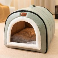 Thickening Tents Bed Nest For Dogs Soft Cat Nest Kennel Winter Cozy Pet House Enclosed Cat House Doghouse Cat Sofa Pet Supplies M-40x35x35cm