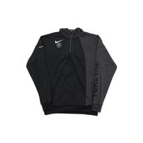 Nike Alphabet Logo Print Half-Zip Reflective Hoodie With Drawstring Men Tops Black Grey AT6098-060 M