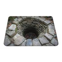 3D Optical Illusion Rug Realistic Bottomless Pit Entrance Hole Non-Slip Floor Mat Rug Doormat for Living 30*40cm
