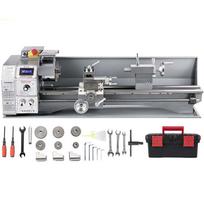 1100W Mini tekinimo staklės Mini metalo tekinimo staklės 38mm velenas 3 žandų griebtuvas 220x600mm balta