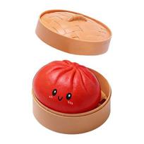 Stress Relief Steamed Bun Toy with Steamer Simulation Stuffed Bun Squeeze Sensory Toy Soft TPR Chinese Bun Fidget Toy