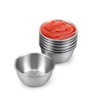 6/12Pcs 304 Stainless Steel Mini Round Shape Seasoning Flavor Plate Dipping Dish Tray Jam Dish Snack Nut Fruit Plate Without Lid
