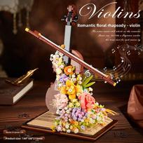 Piano Building Block Musician Violin Assembly Puzzle Small Particles High Difficulty Girl Princess Series Toy Gift